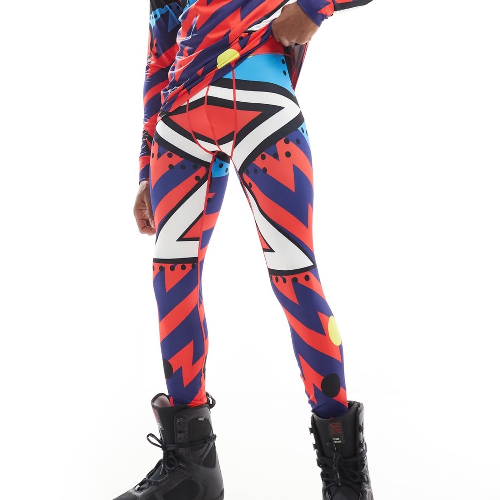 OOSC Fresh prince men's ski baselayer pant in multi - XXL